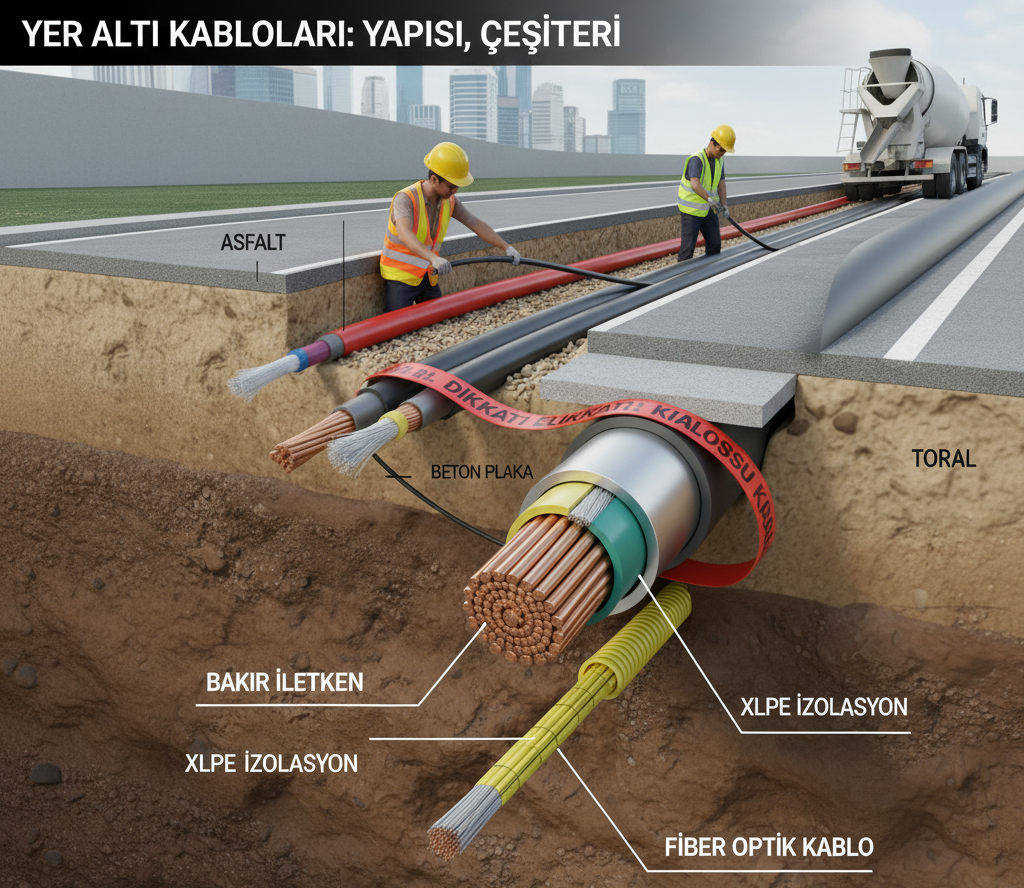 Yer Altı Kabloları Nedir? Yapısı, Çeşitleri ve Projeleriniz İçin Doğru Seçim Rehberi