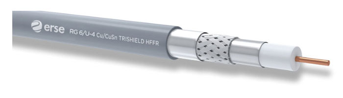 RG 6/U-4 Cu/CuSn Trishield HFFR Zayıf Akım Koaksiyel Kablo