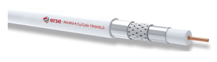 RG 6/U-4 Cu/CuSn Trishield Zayıf Akım Koaksiyel Kablo